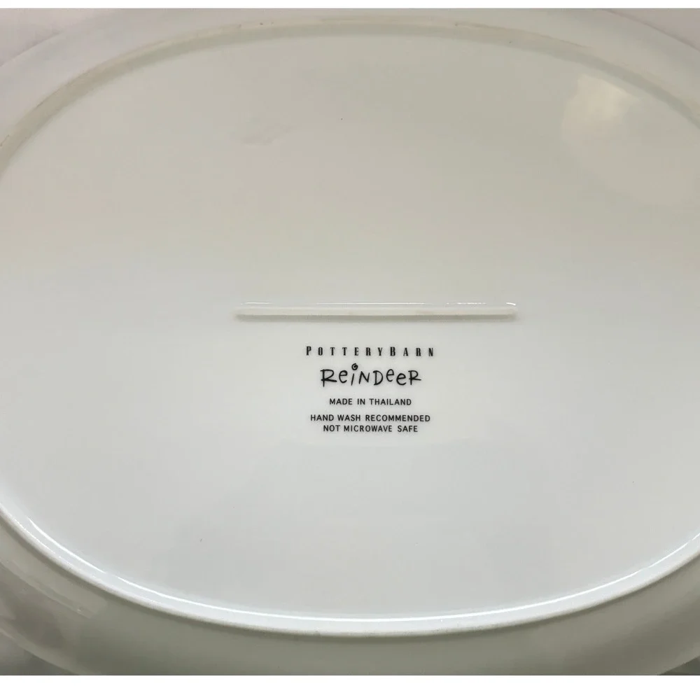 Pottery Barn Rudolph Reindeer Oval Serving Platter Christmas Holiday Stoneware